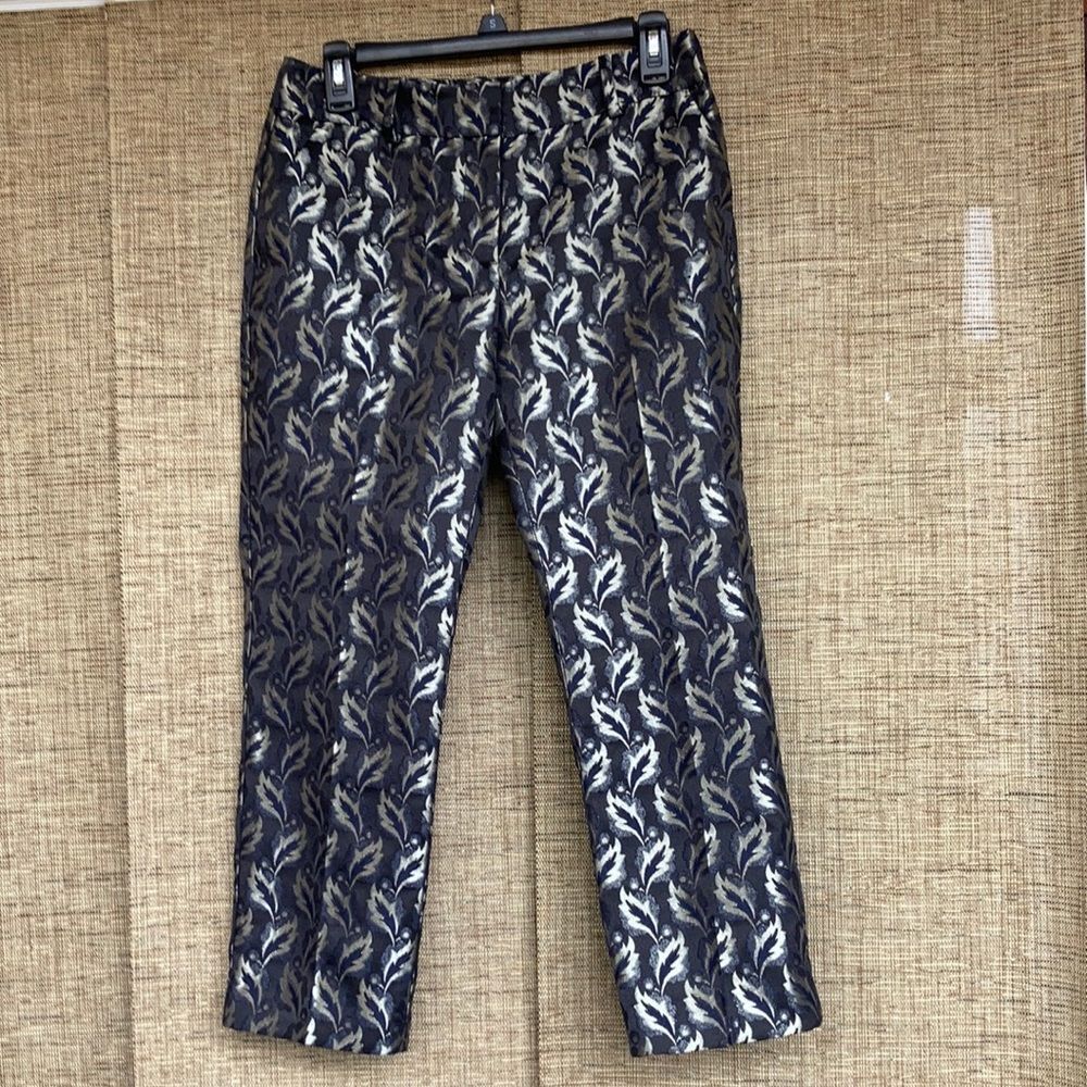 Ann Taylor gold and black cropped tailored pants